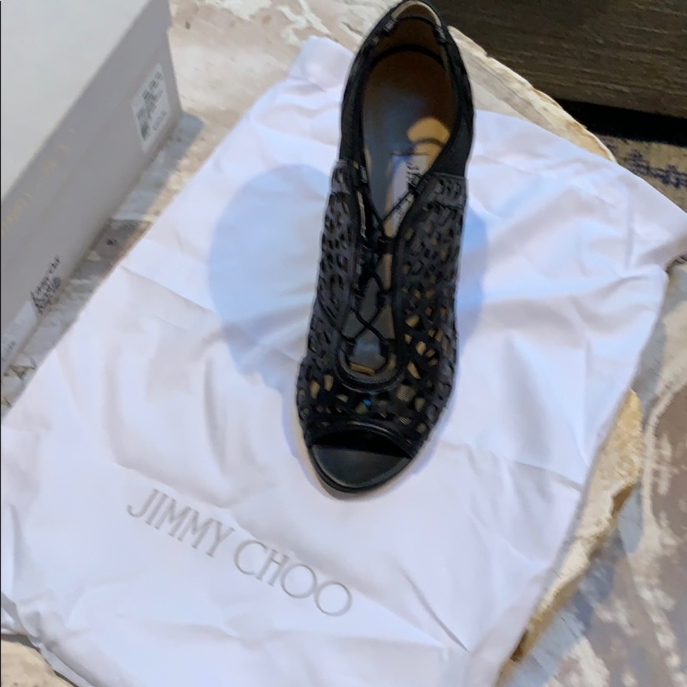 Jimmy Choo NWT Laser Cut Peep Toe Bootie 38 - Picture 9 of 13